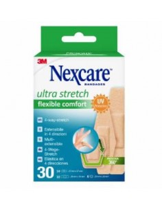 3M NEXCARE ULTRA STRETCH FLEXIBLE COMFORT 30 TIRAS SURTIDAS