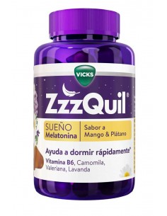 ZZZQUIL NATURA MELATONINA MANGO Y PLATANO 30 GOMINOLAS