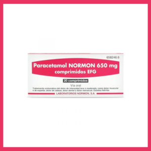 PARACETAMOL NORMON 650 mg 20 COMPRIMIDOS EFG